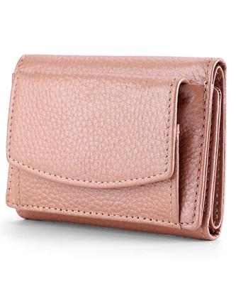 Stella Beaute Women's Small Wallet, Mini Wallet, Holds 7 Cards, Made of Genuine Leather, Thin and Lightweight, Compact, with Coin Purse (Leather,