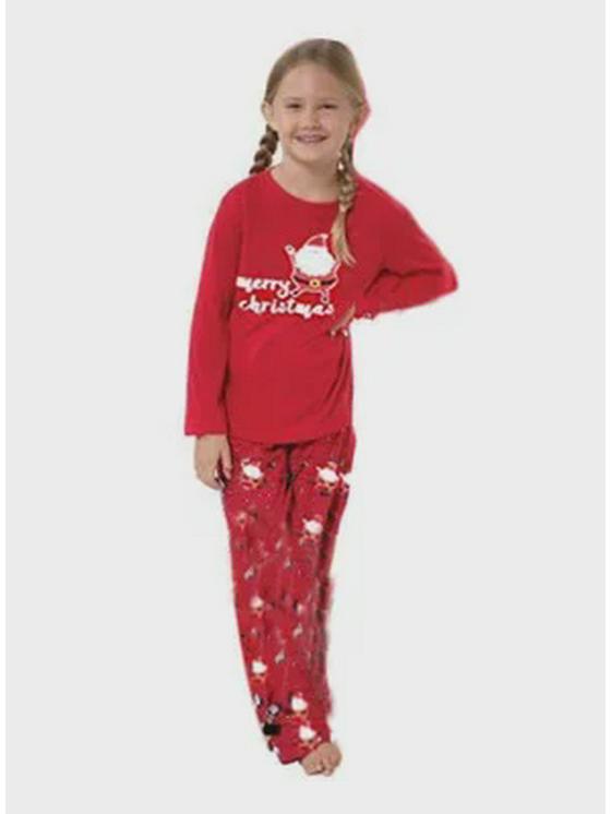 European & American Christmas Red Parent-Child Matching Pajama Set