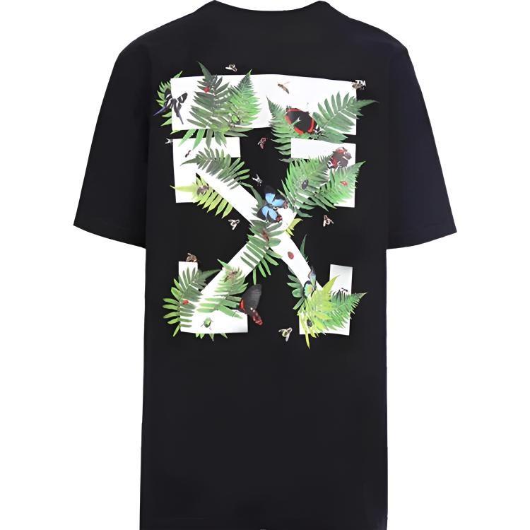 T-shirty OFF WHITE Męskie Czarny Okrągły Dekolt Umiarkowany OWAA029R187700081040