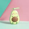 Cute Avocado Fruit Toy Handheld Fan Usb Rechargeable Lighted Makeup Mirror Mini Fan Customized