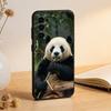 Animal Panda Phone Case Black Silicone Soft For Samsung S25,S24,S21,S22,S23,S30,Ultra,S20,Plus,Fe,Lite