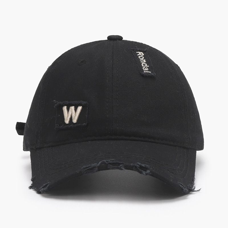 

Scorched Spring New Arrival Letters Patch Embroider Washed Soft Top Baseball Cap Female Outdoor All-Matching Fashion Purple Duck Tongue 24A117 Black Adjustable