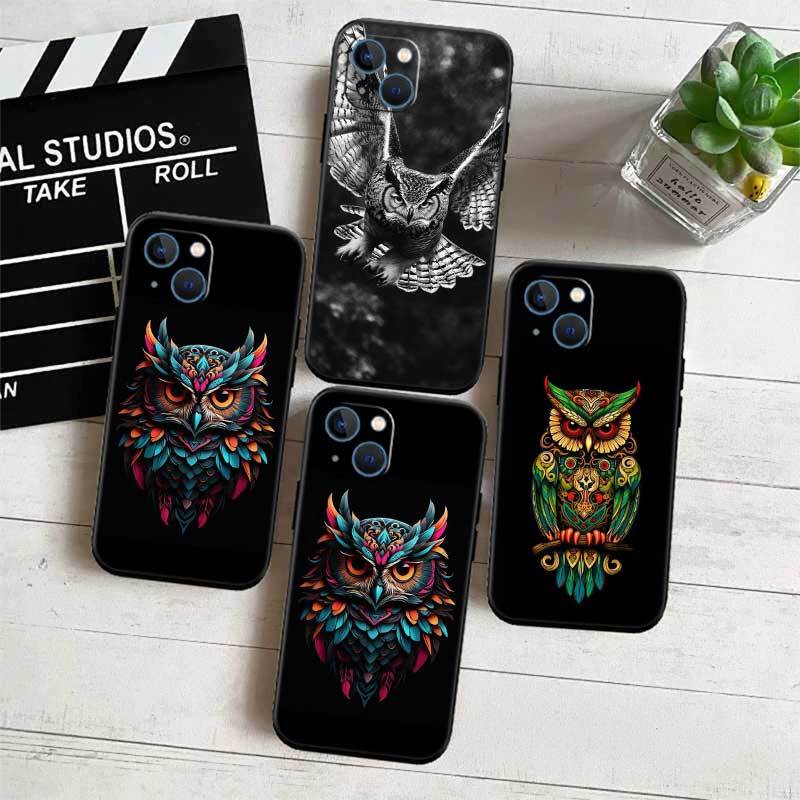 Cartoon Art Owl Phone Case for Samsung S20 S21 S21S S22 S23 S24 FE Ultra Plus Lite F06 F16 M06 M16 M56 A07 A17 A36 A37 A55 A57