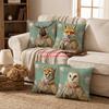 1/4pcs Vintage Royal Animal Portrait Throw Pillow Covers  Floral Farmhouse Decorative Cushion Cases Cushion Cover