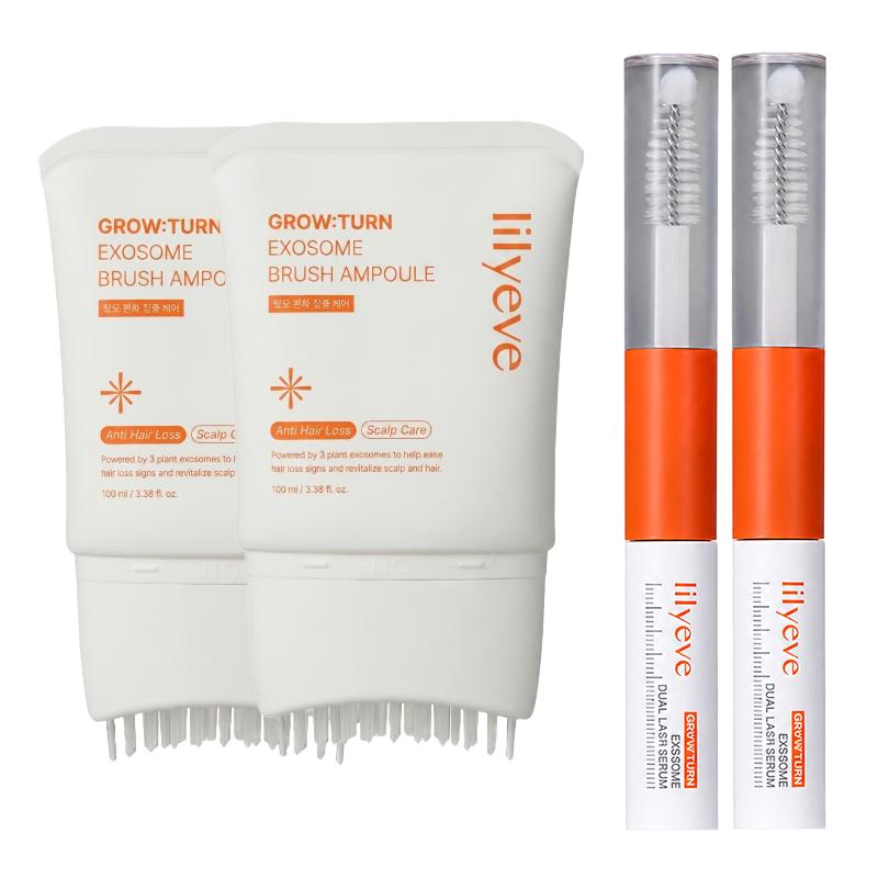 lilyeve Growturn Exosome Brush Ampoule 100ml / lilyeve Dual Lash Serum Clear 4ml + Black 4ml  (6 Optionen)