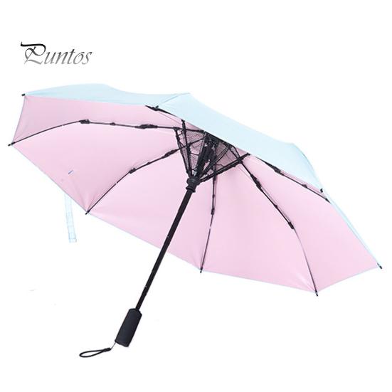 

Складной зонт с вентилятором, USB-зарядка, защита от ультрафиолета, тройной складной зонт, портативный водонепроницаемый ветрозащитный летний зонт от солнца и дождя розовый