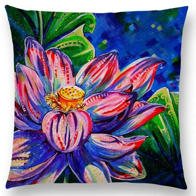 Oil Painting Animals ELK Cushion Cover Deer Lion Dogs Fox Bird Horse Sofa Throw Pillow Case