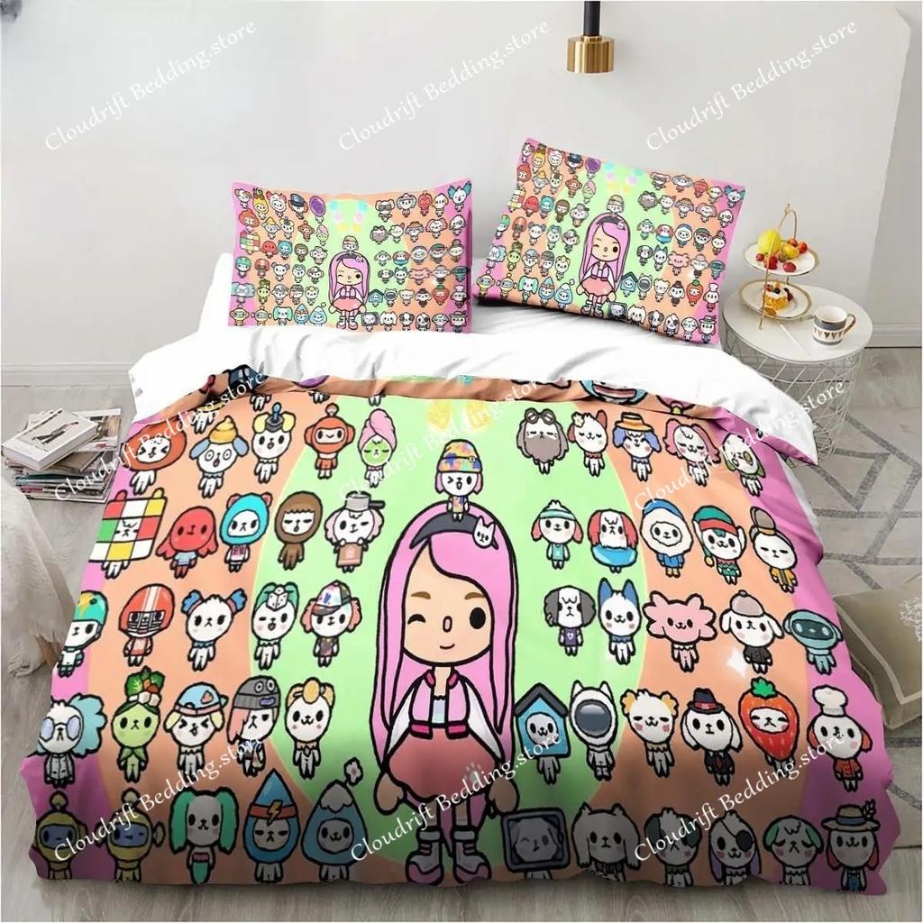New Game Toca Life World Bedding Set Excavator Sheet King Twin Double Child Bedding Set Mircofiber or Polyester Duvet Cover Set