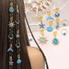 45Pcs Blue Dreadlocks Braid Hair Rings Baroque Hair Beads Set  Loc Hair Jewelry