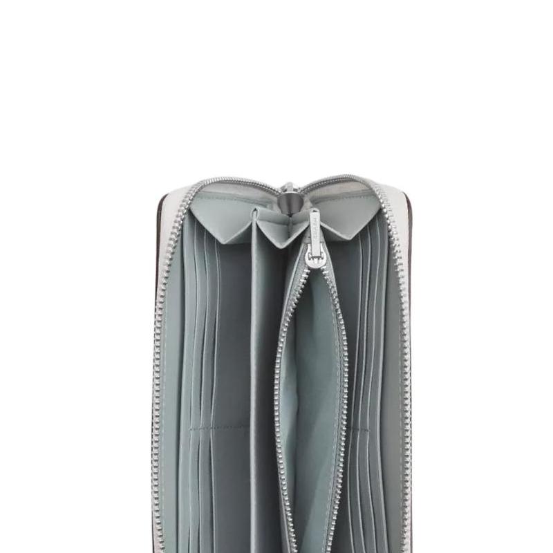 COACH 19 Brand Logo Presbyopia Printed All Over Coated Canvas Clutch Wallet Small Women’s Gray