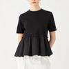 Japanese Style Women's Summer Patchwork Short Sleeve T-Shirt - Versatile Round Neck Top for Plus Sizes
