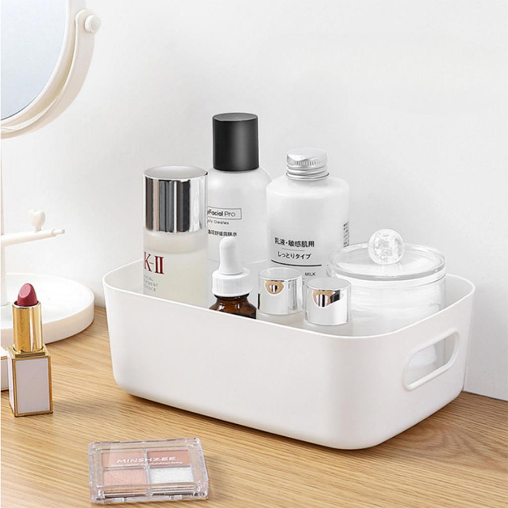 10pcs Large Capacity Bathroom Plastic Storage Box Household Sundries Organizing Toy Storage Basket Snack Desktop Organizer