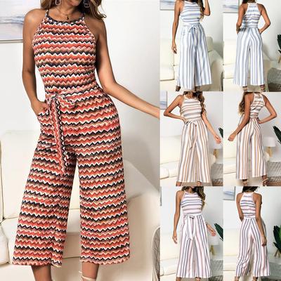 multicolor striped jumpsuit