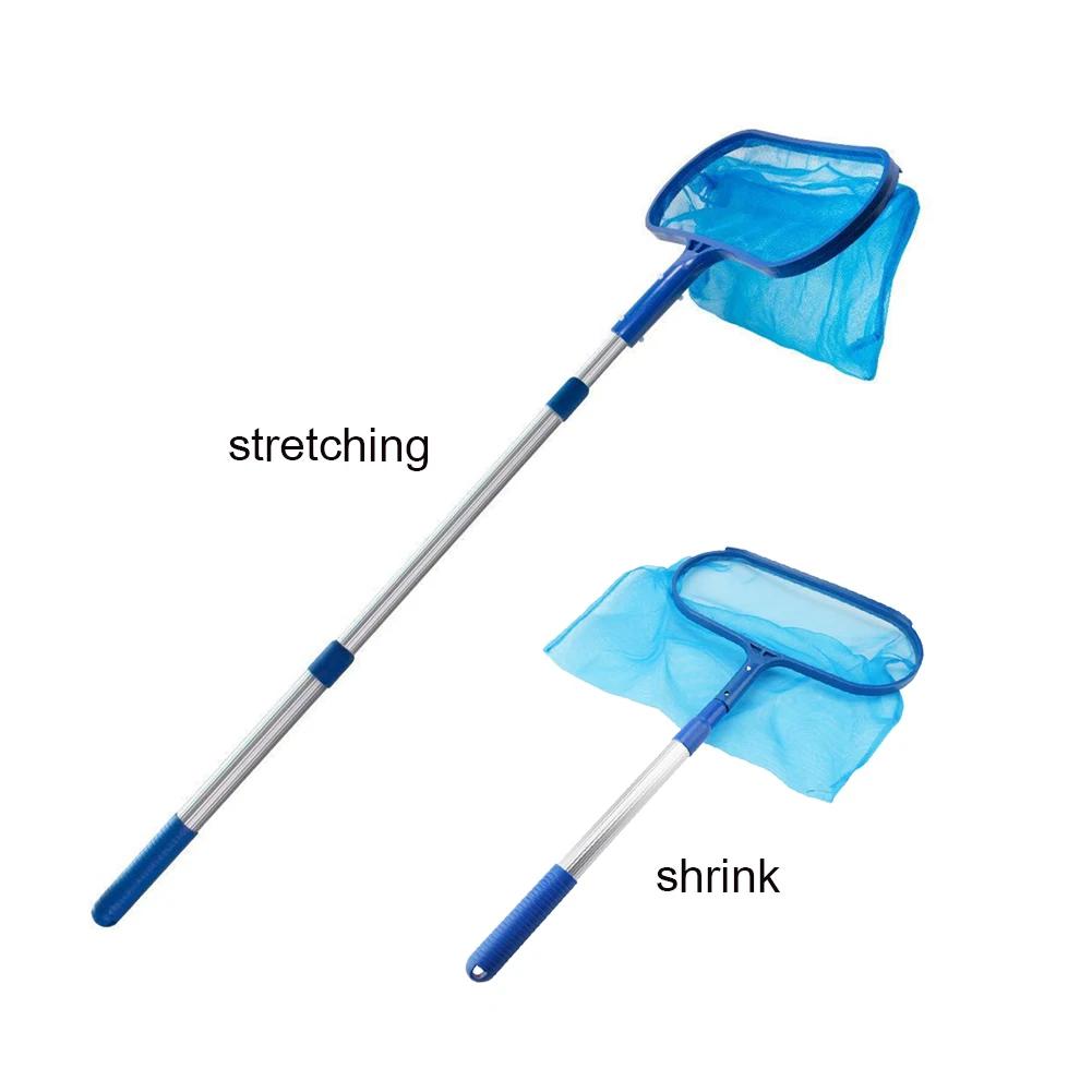 Schwimmbad Skimmernetz mit Teleskopstange Entfernung Laubharke Maschennetz Pool Teiche Reinigungsnetz Piscina Zubehör