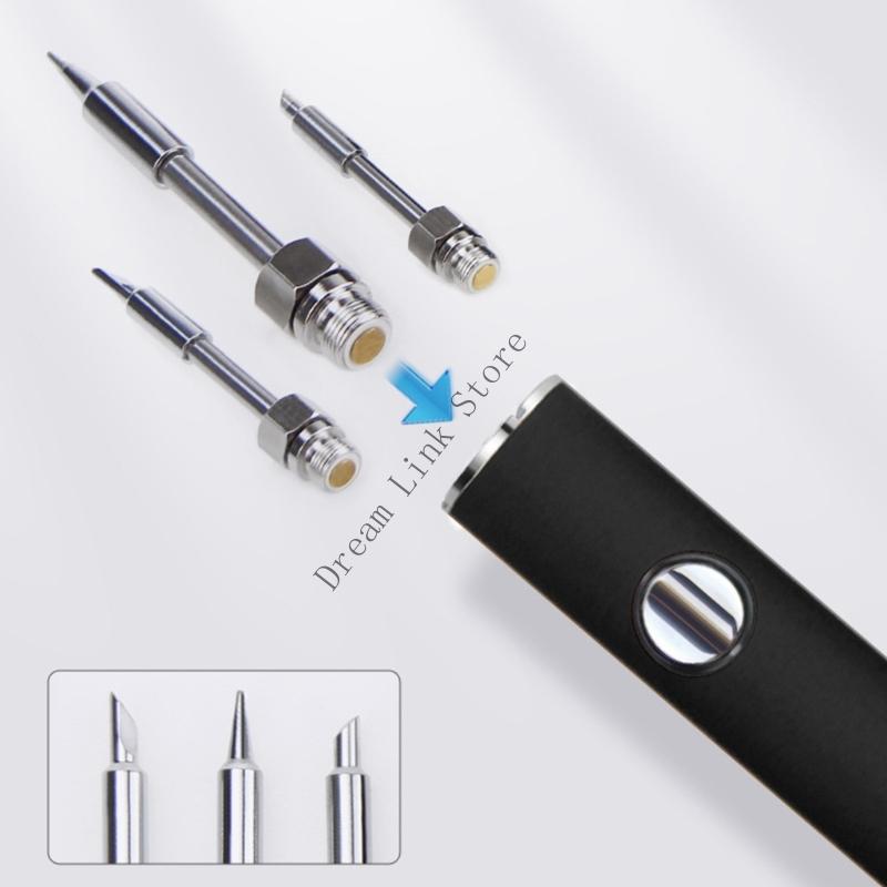 Q1FD Efficient USB Soldering Iron Tip Quick Heat Transfer Solid Construction Universal Fit Welding Tool Accessories