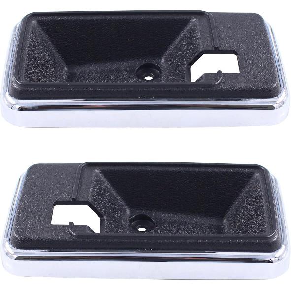 

ApplianPar 2Pcs Black Chrome Front Left and Right Interior Door Handle Bezel Cup for Camaro Firebird 1976-1981