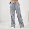 Straight Leg Sports Pants2025 Women Clothes Casual Sweatpants Drawstring Vertical Stripes Straight Sweat Pants