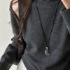 Fashion Silver Color Comb Pendant Necklace for Women Punk Adjustable Long Sweater Chain Necklace Hanging Neck Jewelry Accessorie