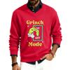 Men's V-neck Long Sleeve Ribbed Knit Pullover