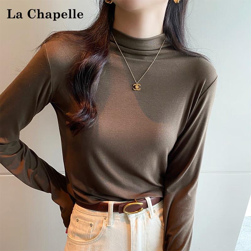 La Chapelle Women s Modal Semi-High Collar Long-Sleeved T-Shirt S