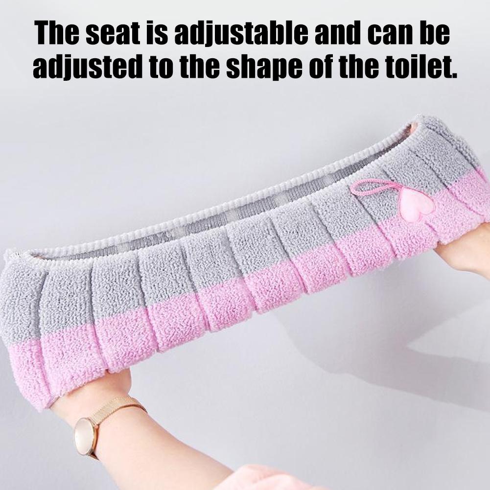 Tragbare genähte farbige Strick-Toilettenmatte, verdickt, waschbar, Frostschutz-Toilettensitzbezug, universelles Badezimmerzubehör