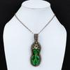Green Praying Lady Gemstone Pure Copper Wire Wrapped Handmade Pendant Jewelry