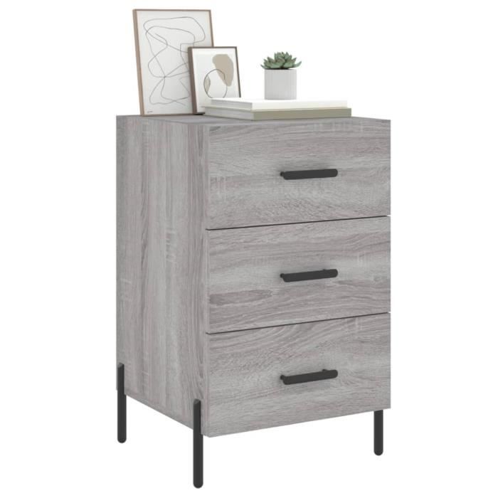 VidaXL Table de chevet sonoma gris 40x40x66 cm bois d'ingénierie 827674