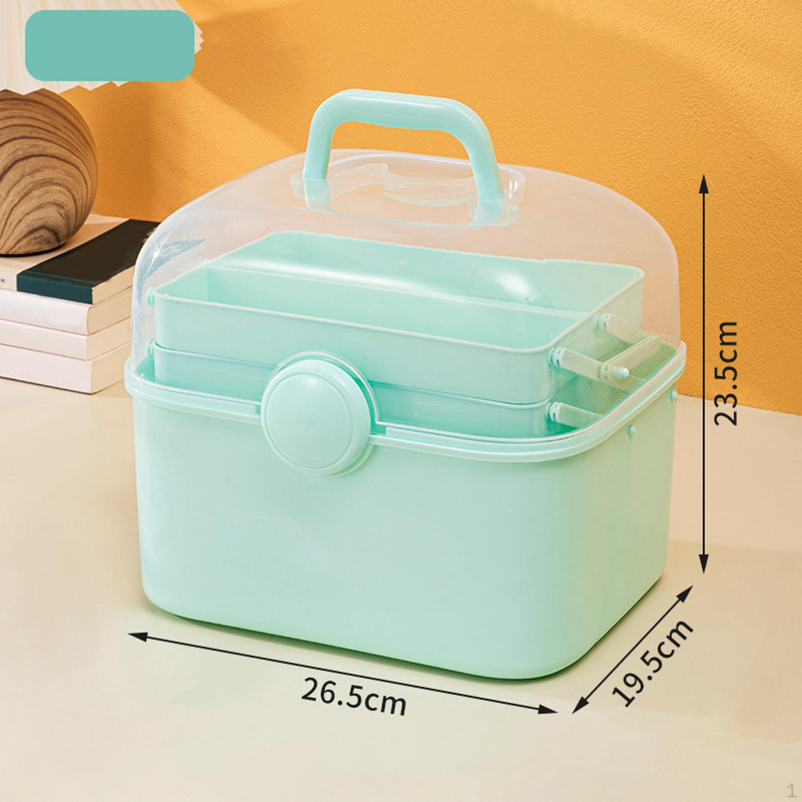 

Многоцелевой портативный ящик для хранения, органайзер для художественных принадлежностей для рукоделия со съемным лотком и синий