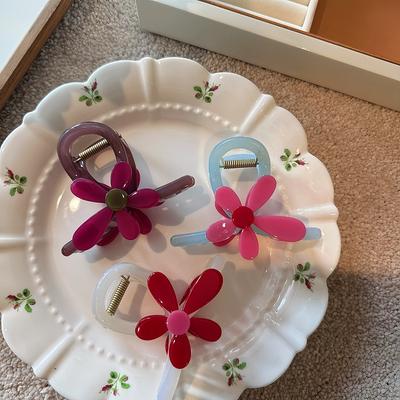 Frühlingshaarklammer aus floralem Acetat, Elegante Sonnenblumen-Haarklammer für Damen, Modische und hochwertige Haarspange