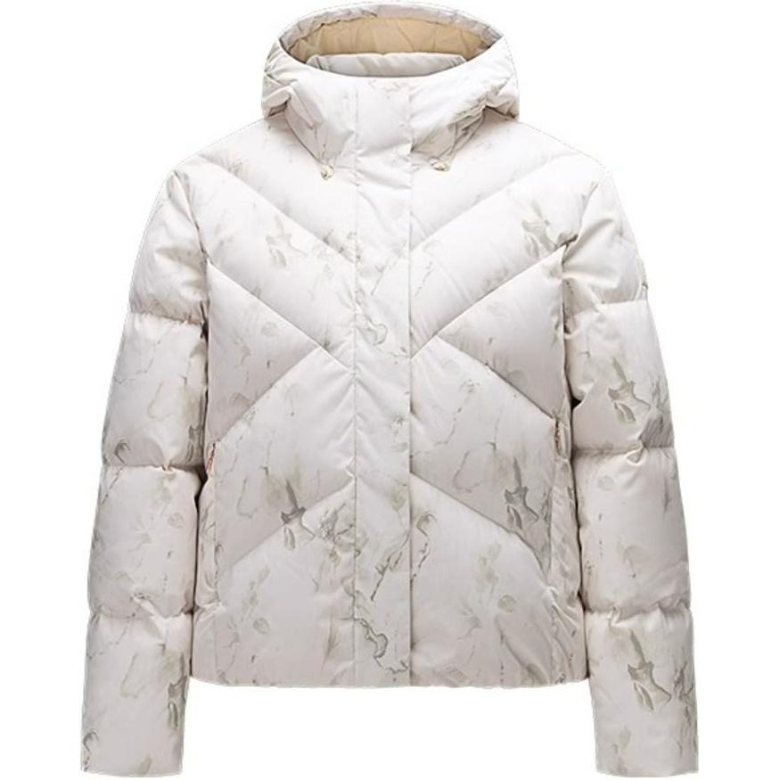 

Anta Training Series Sport Casual Minimalist All-Over Print Hooded Down Jacket Women Outerwear White-Tea 162447945N-1 L
