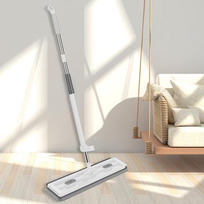 Microfiber Flat Mop Set with Extendable Stainless Steel Handle for Wet and Dry Cleaning On Various Floors