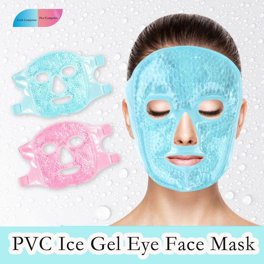 SPA Ice Cold and Hot Heat Full Face Eye Mask Sleeping Ice Pack Reduce Face Puff Dark Circles Gel Beads Compress for Woman