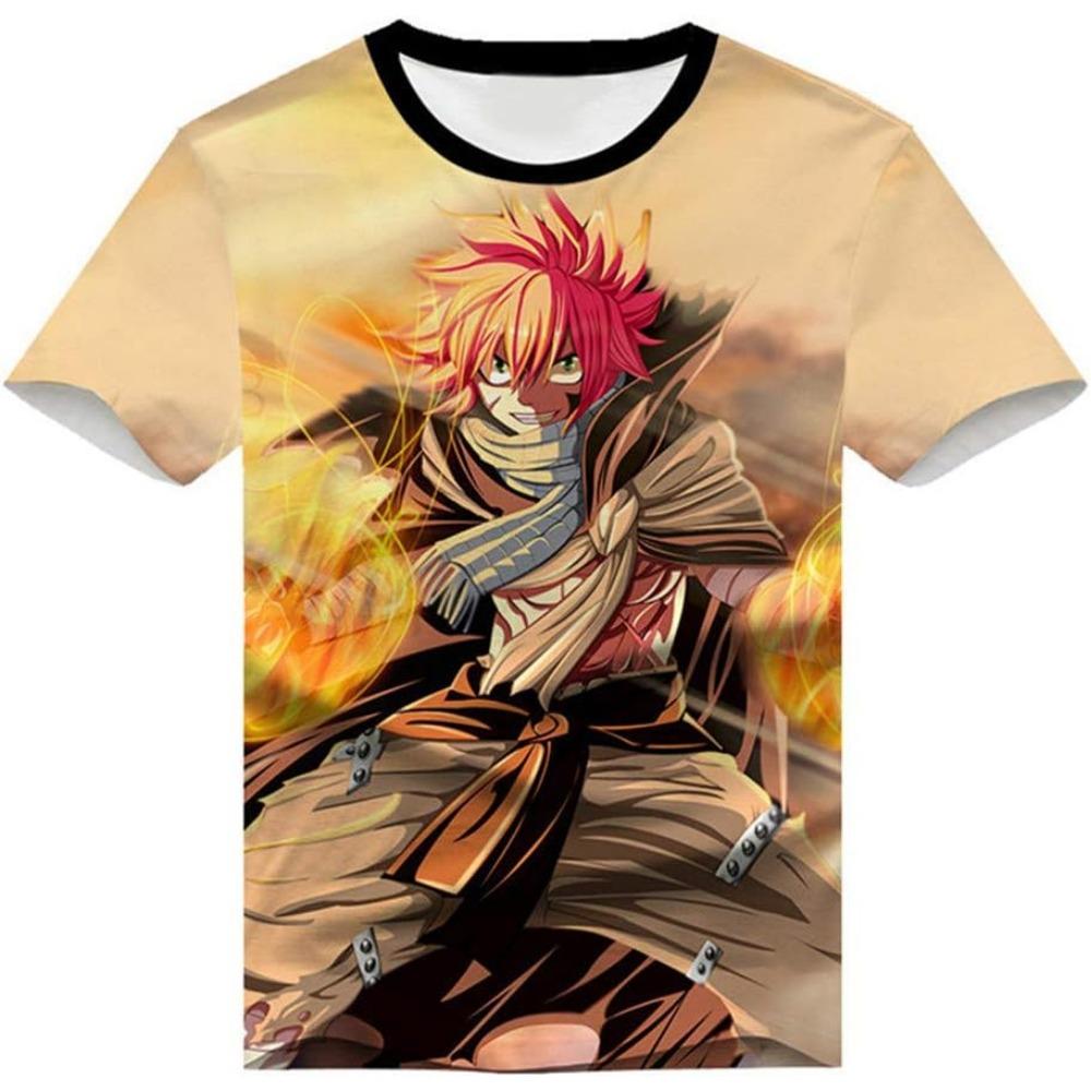 Anime Fairy Tail 3D Anime Printed T-Shirt Adult Cosplay Funny Short Sleeve Tee Tops Funny Quick Dry