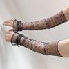 Bow Mesh Sunscreen Sleeves Breathable Bridal Gloves Sweet Long Fingerless Gloves  Sun Blocking