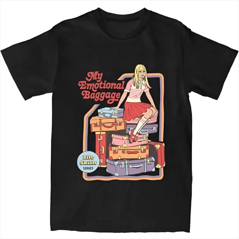 My emotional baggage feelings of anxiety unisex Tshirts novel and artistic casual Tshirts for anxiety pure cotton clothing S