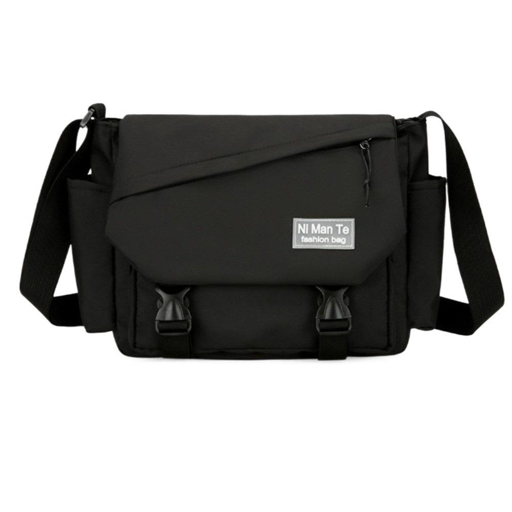 

Multi Pocket Nylon Messenger Bag Korean Style Mailman Bag Fashion Crossbody Bag Back To School чёрный