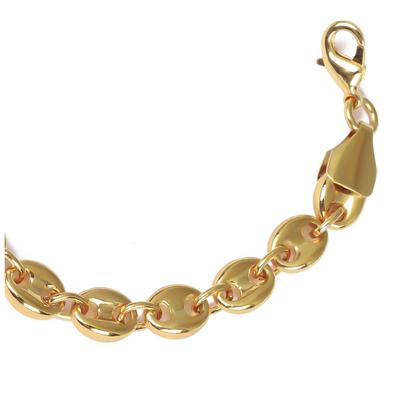 [R5571] – Vergoldete „Kaffeebohne“-Kette – 45 cm, 10 x 7 mm