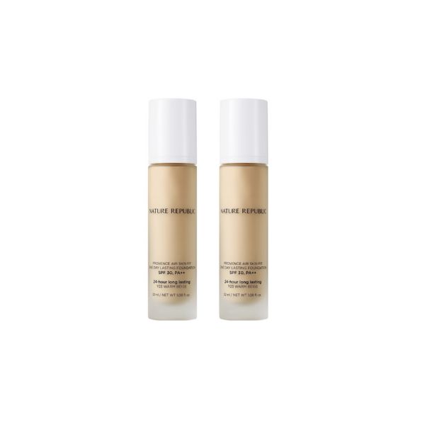 Nature Republic Provence Air Skin Fit One Day Lasting Foundation 30ml Y21 Pure Vanilla 2pcs / 32ml Y23 Warm Beige 2pcs