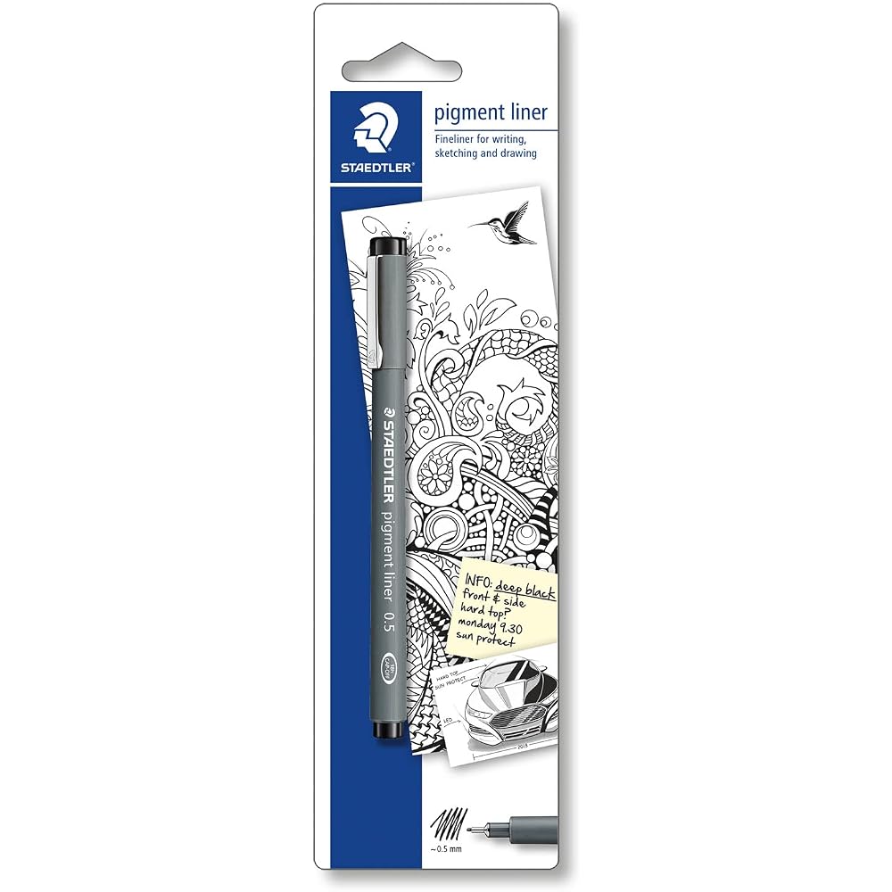 Staedtler Pigment Liner Fineliner Pen with Line Width 0.4 mm - Black