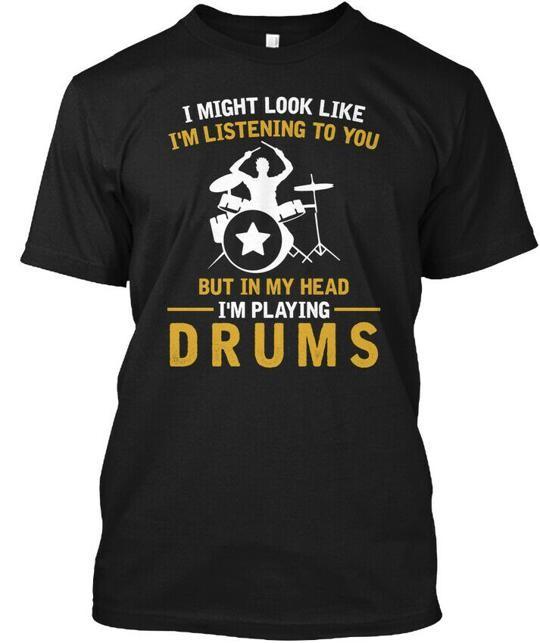 Funny Drummer Drums Men Women TShirt Made in the USA Size S to 5XL Unisex T-Shirt S