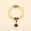 Natural White & Creamy Yellow Jade Bodhi Root Double-Strand Bracelet - New Chinese Design for Women
