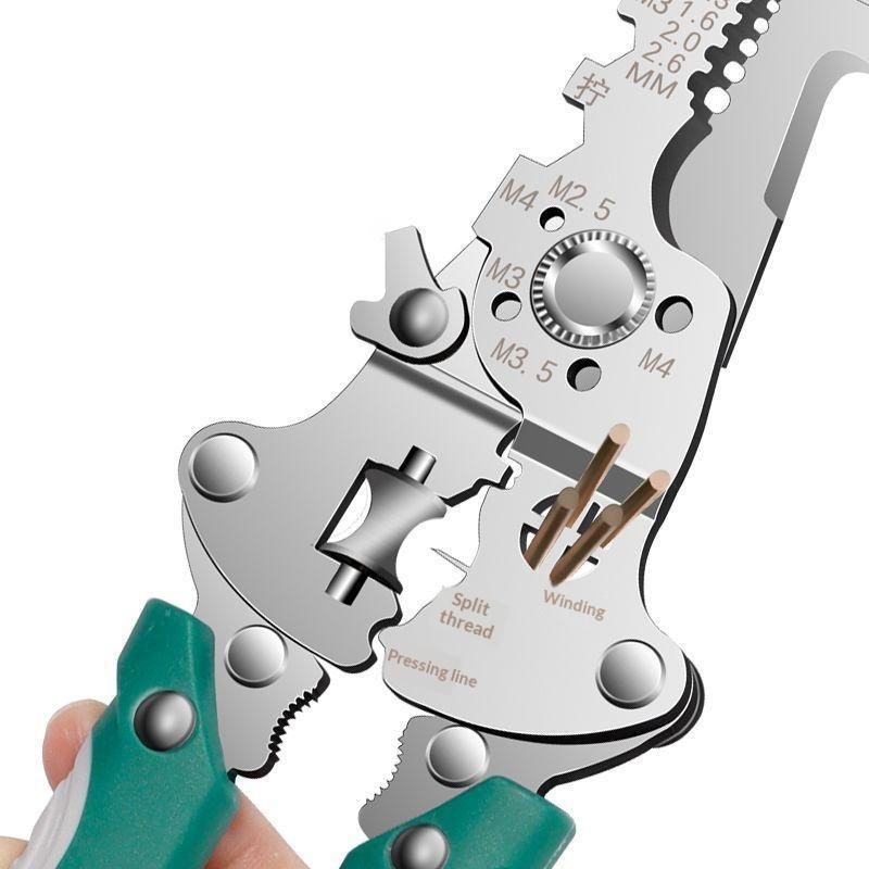 Foldable Wire Stripper Pulley Design Multi-Function Electrician Wire Splitter Wire Winding Pliers Crimping Pliers Hand Tool