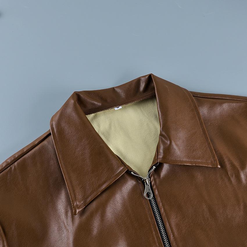 Angola red jacket leather jacket locomotive girl fashion coat 2026 autumn and winter new niche top women's temperament