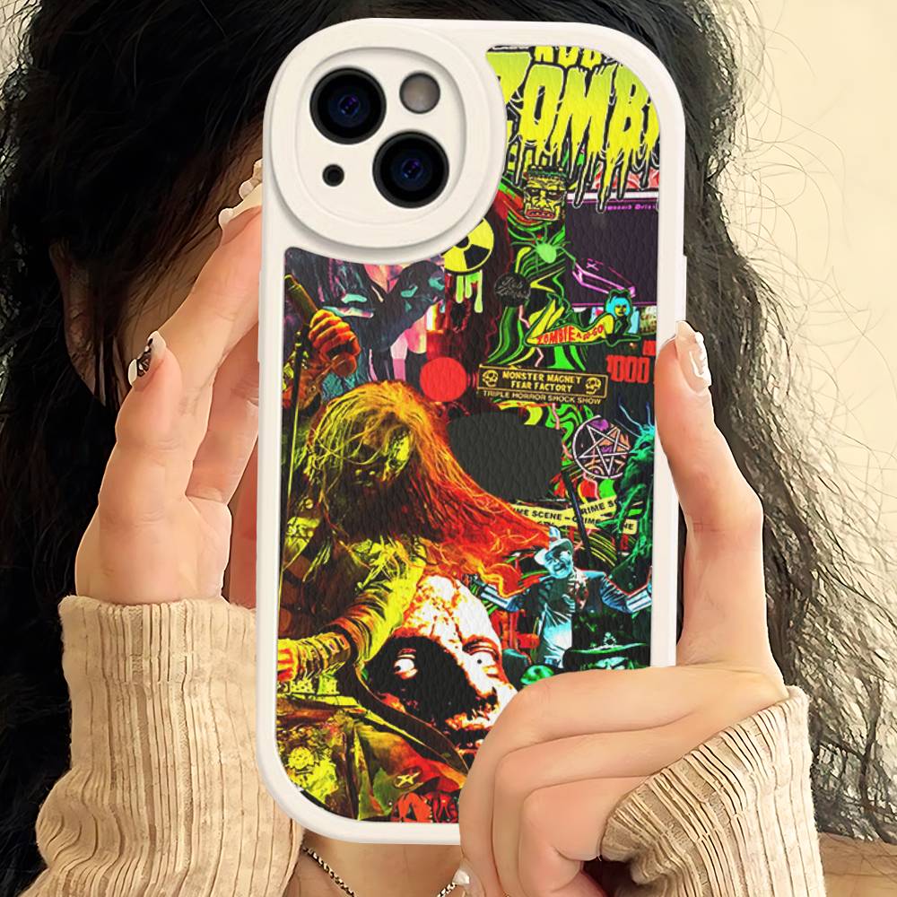 Retro Singer R-Rob Z-Zombie Phone Case For IPhone 16 15 14 13 12 11 Pro Max Plus Soft Leather Cover
