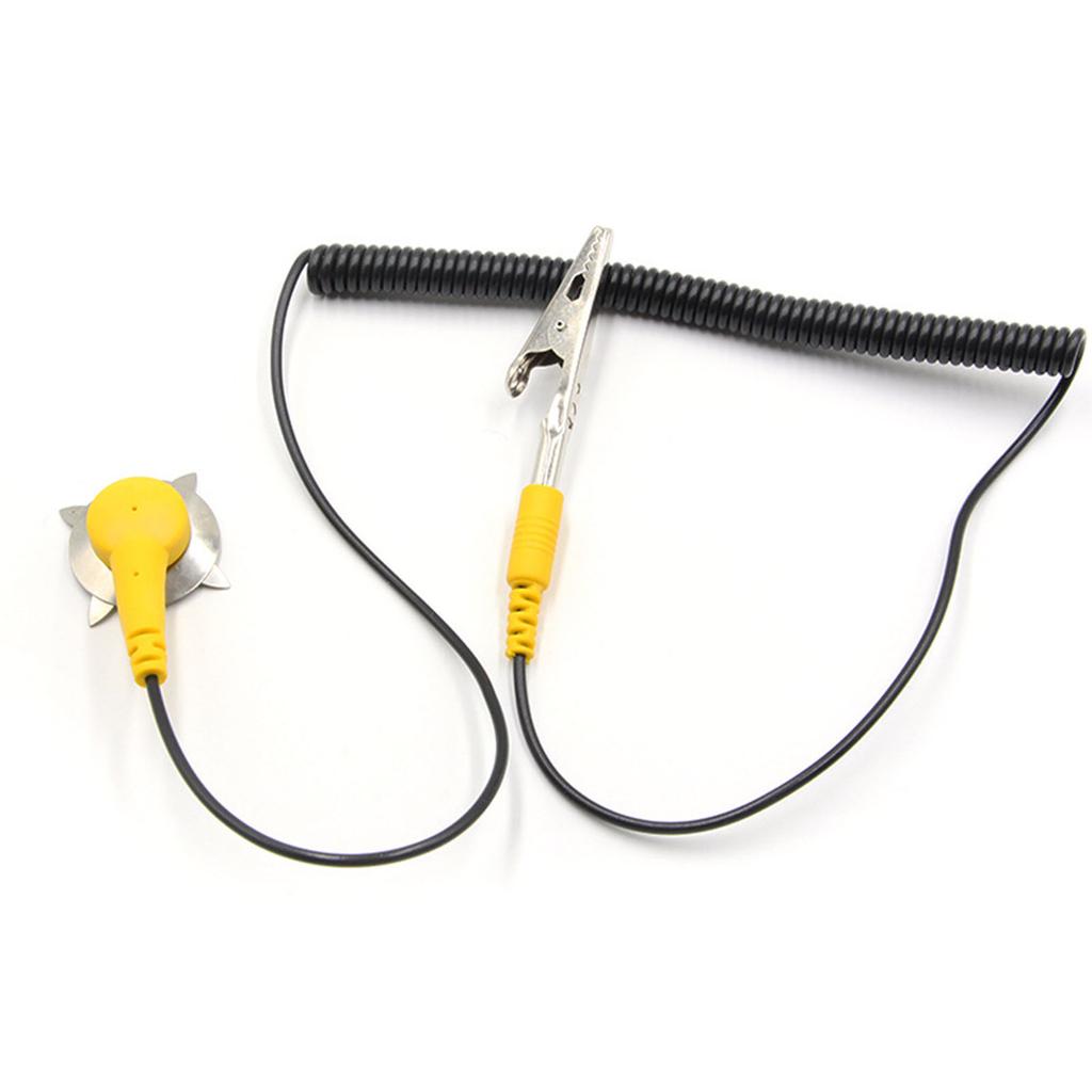 Conductive Electrostatic Grounding Wire Anti Static Spring Grounding Wire Electrostatic Adjustable 180cm Grounding Cord