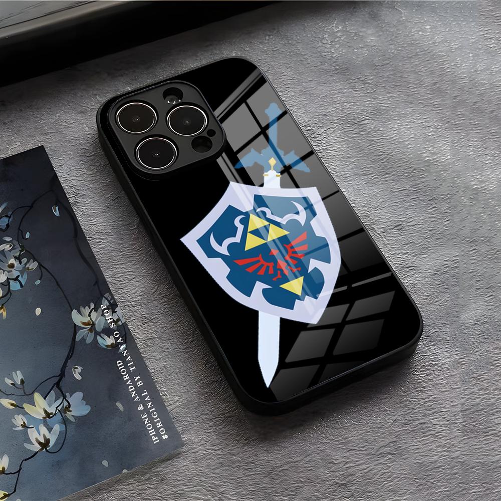 Coque de téléphone Jeu Zeldas Legends Pour IPhone 17 Air 16 E Pro Max 15 14 13 Mini 12 Pro 11 Max Plus Couverture en Verre Noir