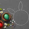 Rabbit Head Iron Circle Wreath Ring Round Metal Wire Frame for Easter DIY Wreath Making Spring Decor Door Wall Window Hanging