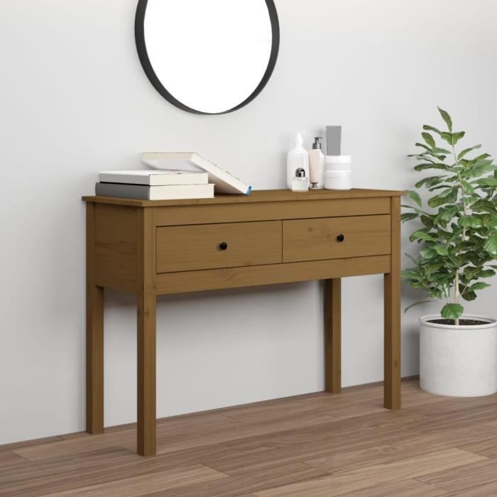 VidaXL Table console Marron miel 100x35x75 cm Bois massif de pin 814617