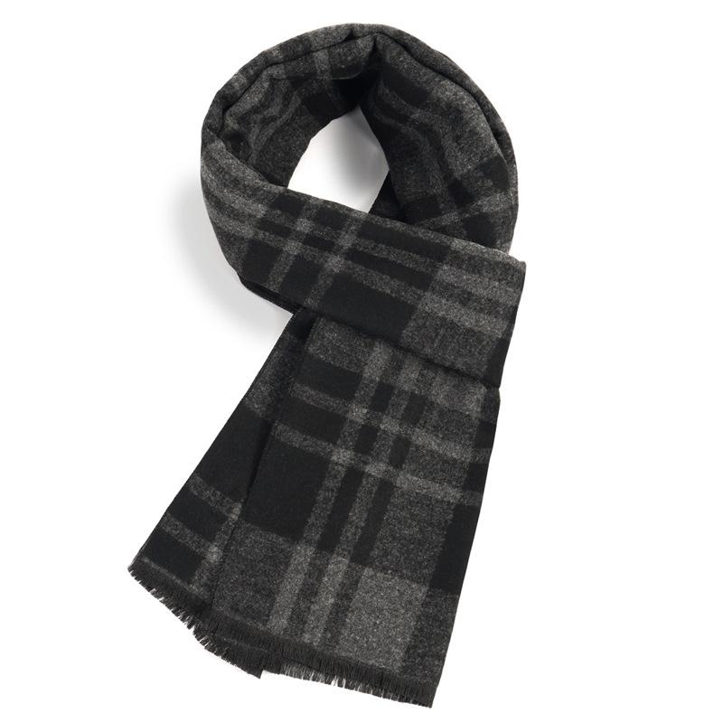 Men'S Scarves Men'S Winter Warmth Plaid Long Imitation Cashmere Men'S Scarves Custom
