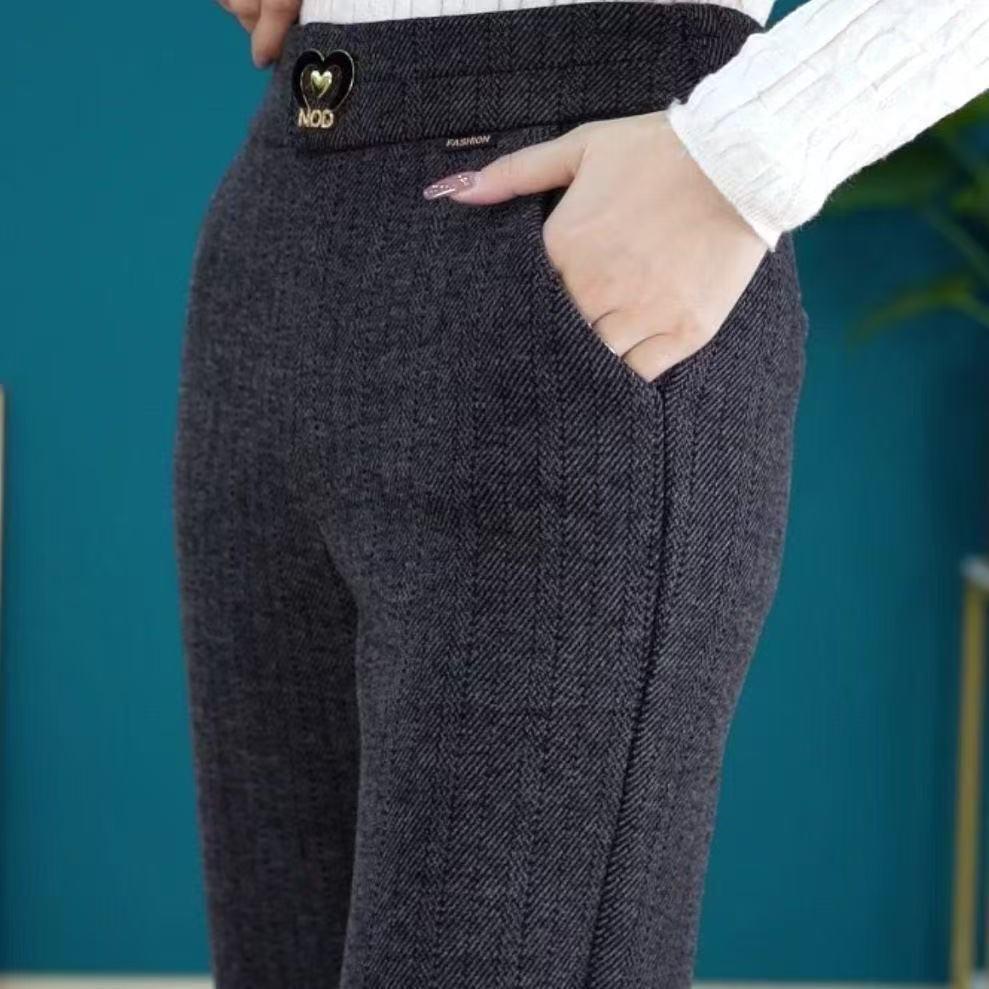 

Drapey Striped High-Waisted Flared Pants - 2026 Spring/Autumn Collection: Versatile Slimming Casual Long Pants for Women Size 30 (115-125 lbs)